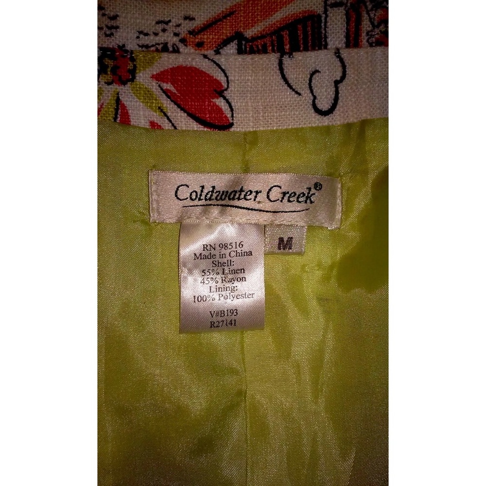 Coldwater Creek Buildings Scene Linen Blend Jacket - Picture 6 of 6